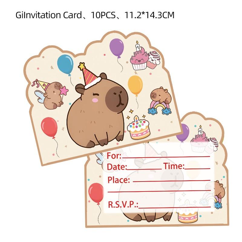 Capybara theme birthday flag balloon paper plate paper cup disposable tableware party supplies venue cloth