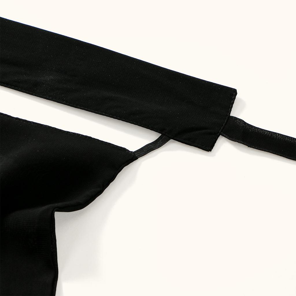 Strass Chiffon Preto Niqab Muçulmano Cobertura de Rosto Hijab Lenço Islâmico Mulheres Oração Uma Camada Respirável Cobertura de Cabeça Envoltório de Cabeça