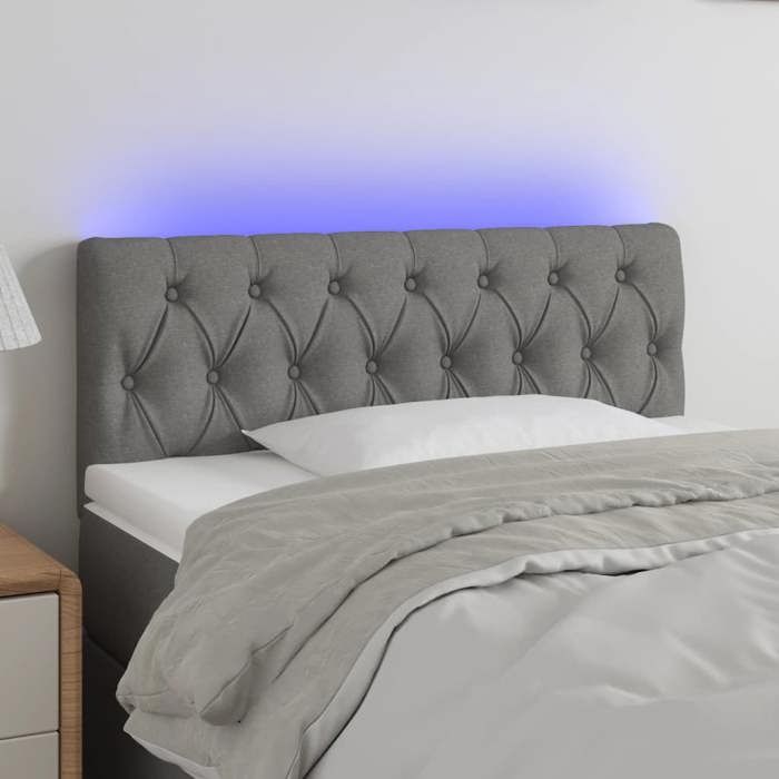 VidaXL LED Headboard Bedroom Furniture Single Bed Accessory Headboard Bed Frame Interior Dark Grey 3121939