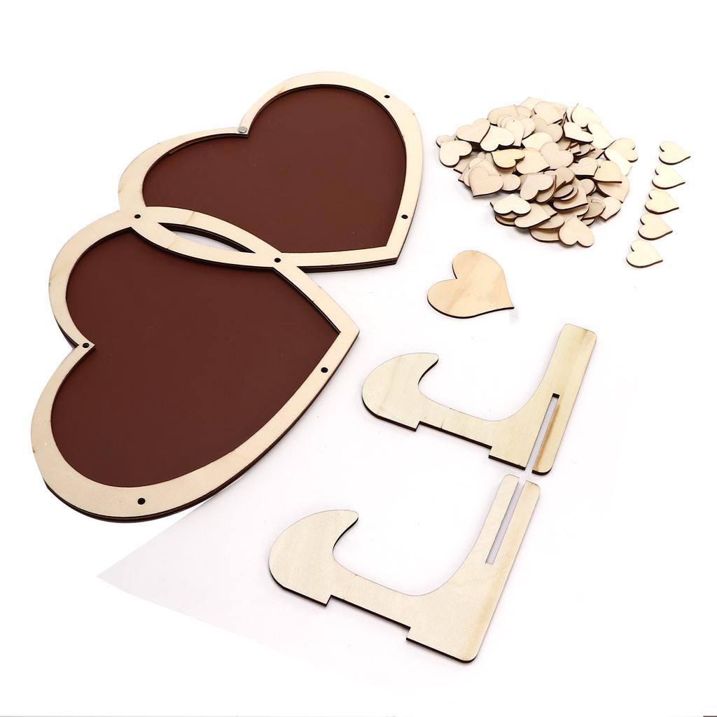 Gästebuch Herzform Holz Rustikal Eleganter Stil Attraktive Dekorative Hochzeitsartikel für