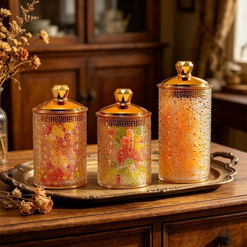 3 Pieces Premium Sealed Food Canisters Perfect For Coffee Tea And Dry Goods Storage Transparent Organizers Jars
