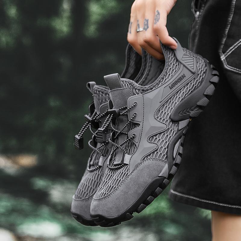 Fashion Outdoor Mens Casual Mesh Shoes Hollow Out Men Sandals Non-Slip Quick Dry Beach Shoes Roman Flats Wading Aqua Footwear Sneakers