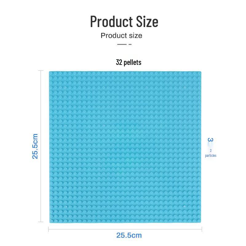 32x32 Dot Building Block Baseplate - Universal Fit for Kindergarten Block Walls, 25.5x25.5cm