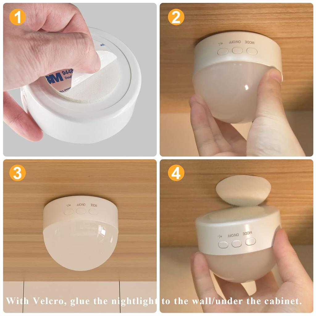 Kintion Portable Night Light, Rechargeable Dimmable 8 Color Lighting (1pcs) | 1800mAh Battery Small LED Lamp for Nursery, Baby, Kids and Adults