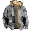 Men's Personalized Casual Printing Long Sleeve Zipper Sweater Thick Cotton Suit Winter