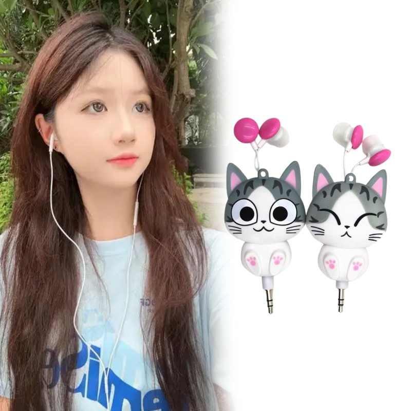 Chi Sweet Home Cat Retractable In Ear Wired Headphones Cartoon Earphone Gift