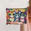 Retro Cat Cosmetic Bag Canvas Zipper Large-capacity Pencil Case Cosmetic Storage Hand Wash Bag