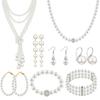 Fashion Multi - Layer Pearl Necklace Set , Rhinestone Statement Layered Choker , Light Jewelry for Women