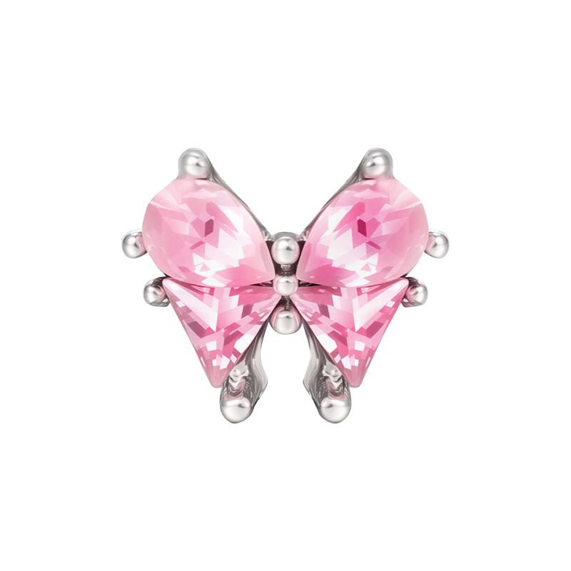 New Fashion Pink Heart Butterfly Starfish Bow 3D Crystal Charm Beads Accessories DIY Making Ring Necklace Bracelet Shiny Jewelry