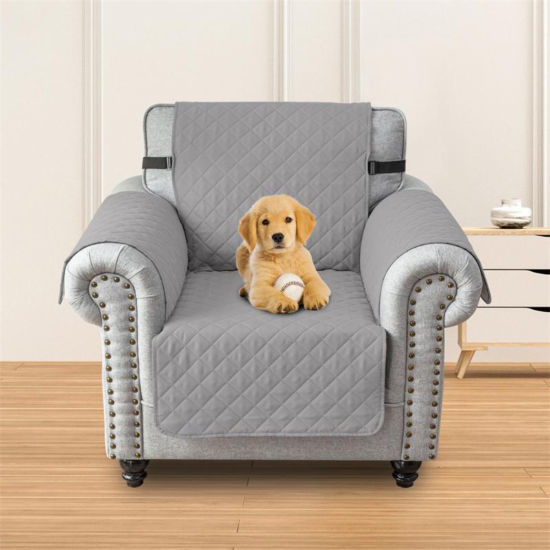 Quilted Armchair Sofa Cover Solid Color Non-Slip Anti-Wear Recliner Sofa Slipcover Solid Color Couch Cushion For Living Room