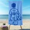 1Pc Customized Beach Towel, Football Pattern Personalized Beach Blanket With Name, Absorbent And Quick-Drying Swimming Towel