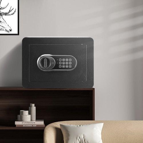VEVOR Safe, 14.2 L Home Safe, Steel Security Safe with Digital Keypad and 2 Keys, Wall-Mounted Cabinet Safe Protect Cash, Gold, Jewelry