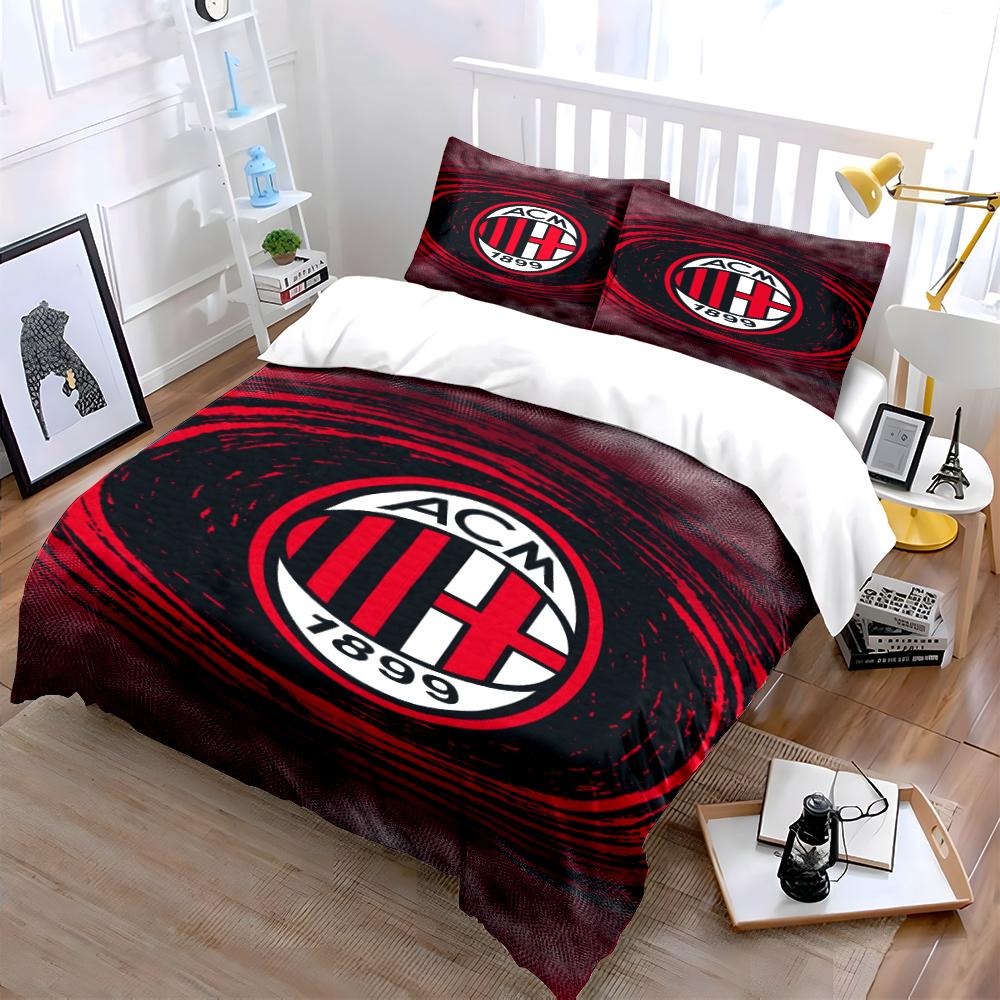 ACM 1899 Set Biancheria da Letto Rosso Nero Set Copripiumino Copripiumino Federe Decorazioni per la Casa (1 * Copripiumino 2 * Federe, senza piumino)