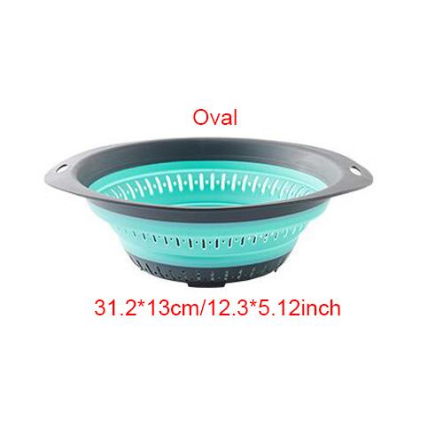 Collapsible Silicone Kitchen Storage Basket Multi-use Fruit Vegetable Drainer Foldable Kitchen Draining Organzier