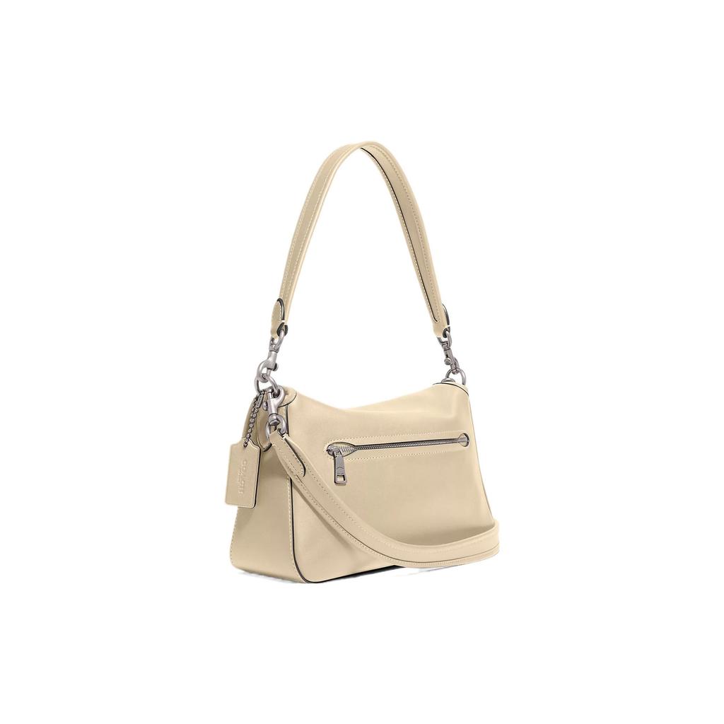 Coach Soft Tabby 26 Solid Color Quilted Stripe Logo Zipper Bag Women Handbags Ivory C4823-LHVT5