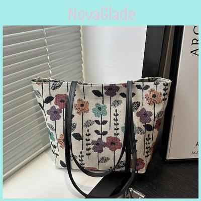 Embroidery Colorful Flower Style Large Capacity Bag For Women With Zipper Closure And Phone Pocket