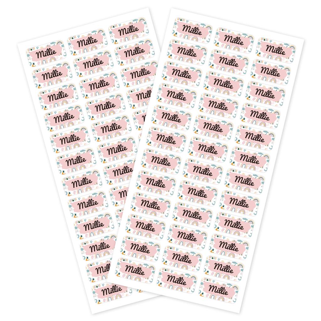 72Pcs Personalized Name Stickers Custom Waterproof Labels For Water Bottles Lunch Boxes School Supplies Storage Containers
