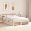 Bed Frame with Headboard Brown 150 X 200 Cm Solid Pine Wood