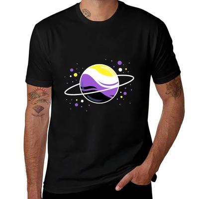 2025 New Nonbinary Space Planet TShirt Anime Stuff Graphic Tee Shirt Heavyweights Sports Fans Heavy Weight T Shirts for Men