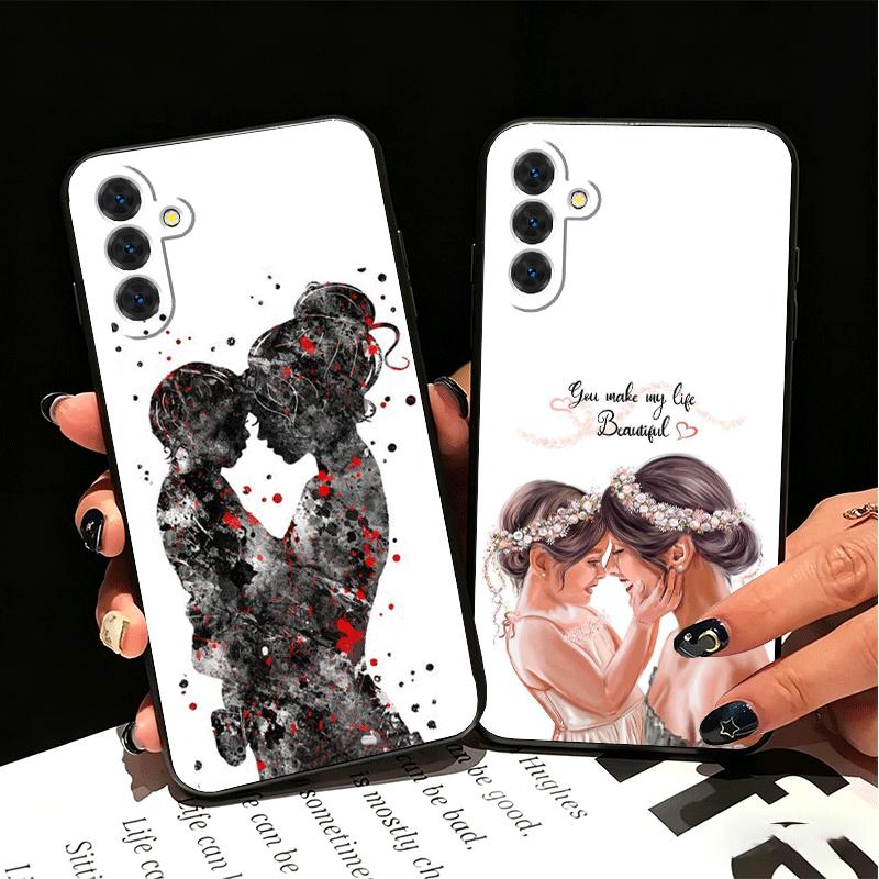 Mom Baby Girls Theme Soft Phone Case for Samsung A17 A37 A57 A16 A26 A36 A56 A15 A25 A35 A55 A14 A24 A34 A54 A13 A23 A33 A53 A52