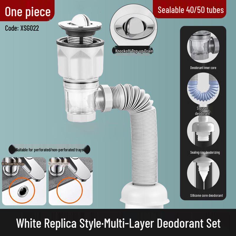 Anti-odor Leak-proof Drain Stopper for Washbasin Countertops - Space-saving Basin Accessory