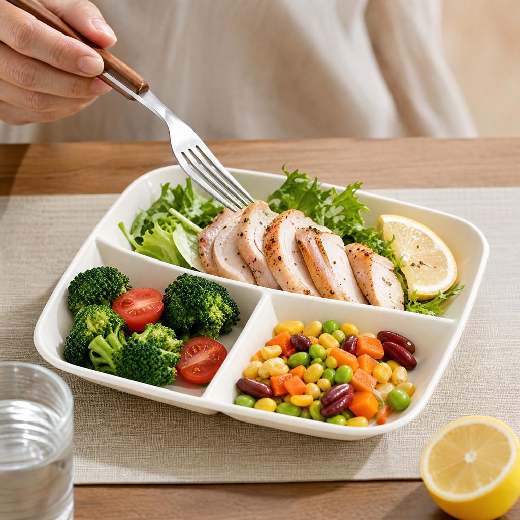 Divided Plate for Adults and Kids, Food Grade Drop- Household Meal Prep Tray