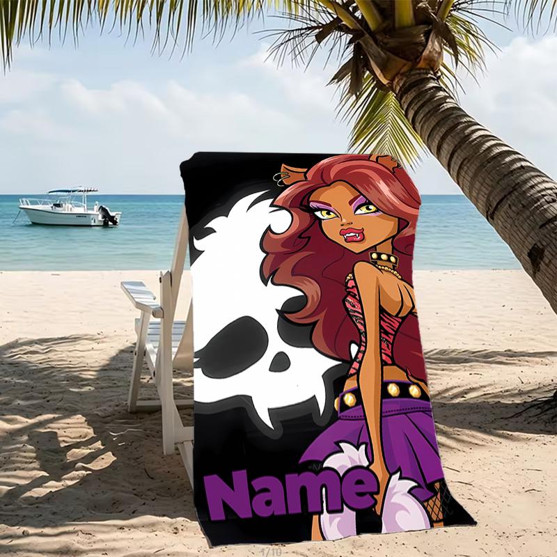 Customizable Personalized Beach Towels Monster High Themed designs.Suitable for the Beach, Yoga, Sports;ideal As Beach Accessories