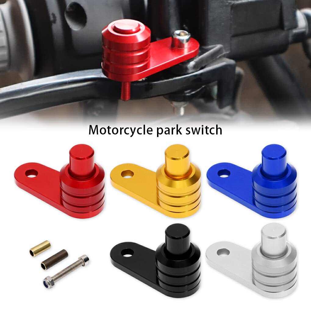 Generic Motorcycle Brake Lock Switch Parking Button Lever Repair Upgrade Red, Blue
