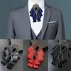 Crystal Bow Tie Fabric Neck Decoration Brooch Accessories Collar Flower  British Style