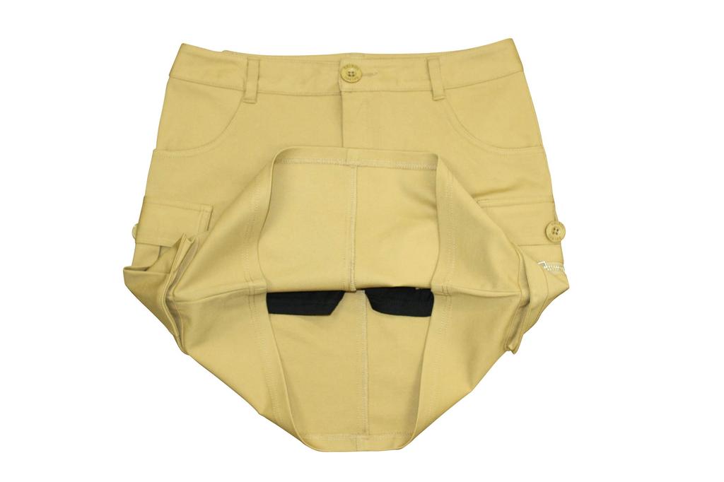 Del Sol Golf 7555 BE 3L Stretch Cargo Skirt with Back Pockets Plus Size (Longer Length) Beige, 3L, Women's