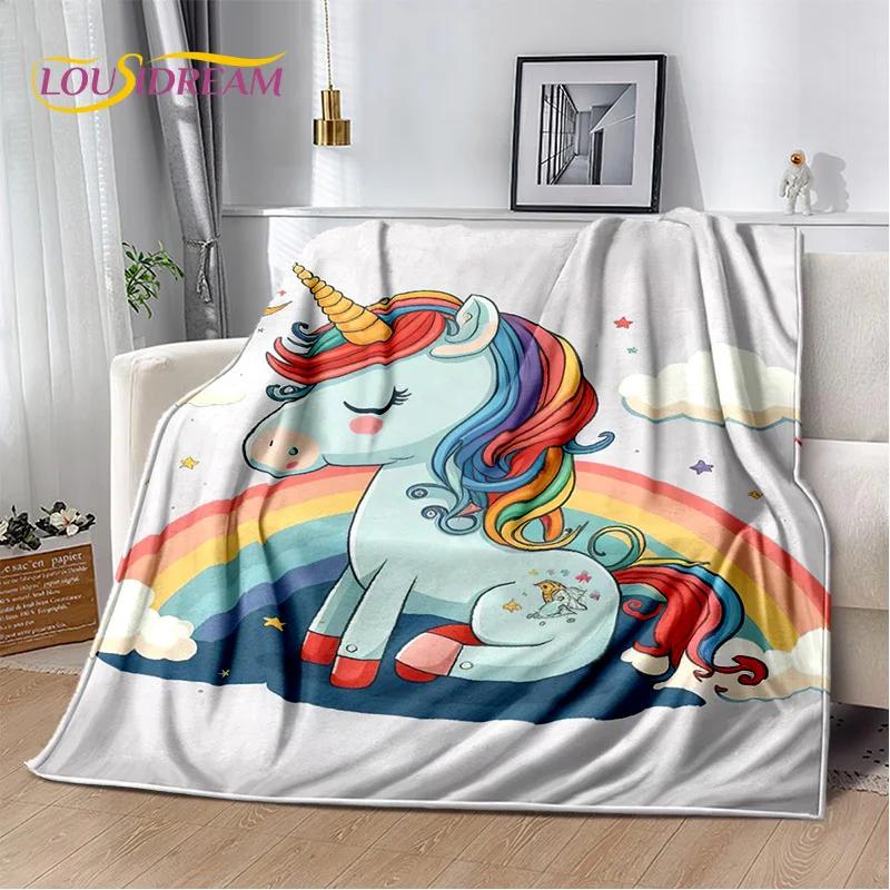 HD Unicorn Cartoon Cute 3D Dream Girl Blanket,Soft Throw Blanket for Home Bedroom Bed Sofa Picnic Travel Office Cover Child Gift
