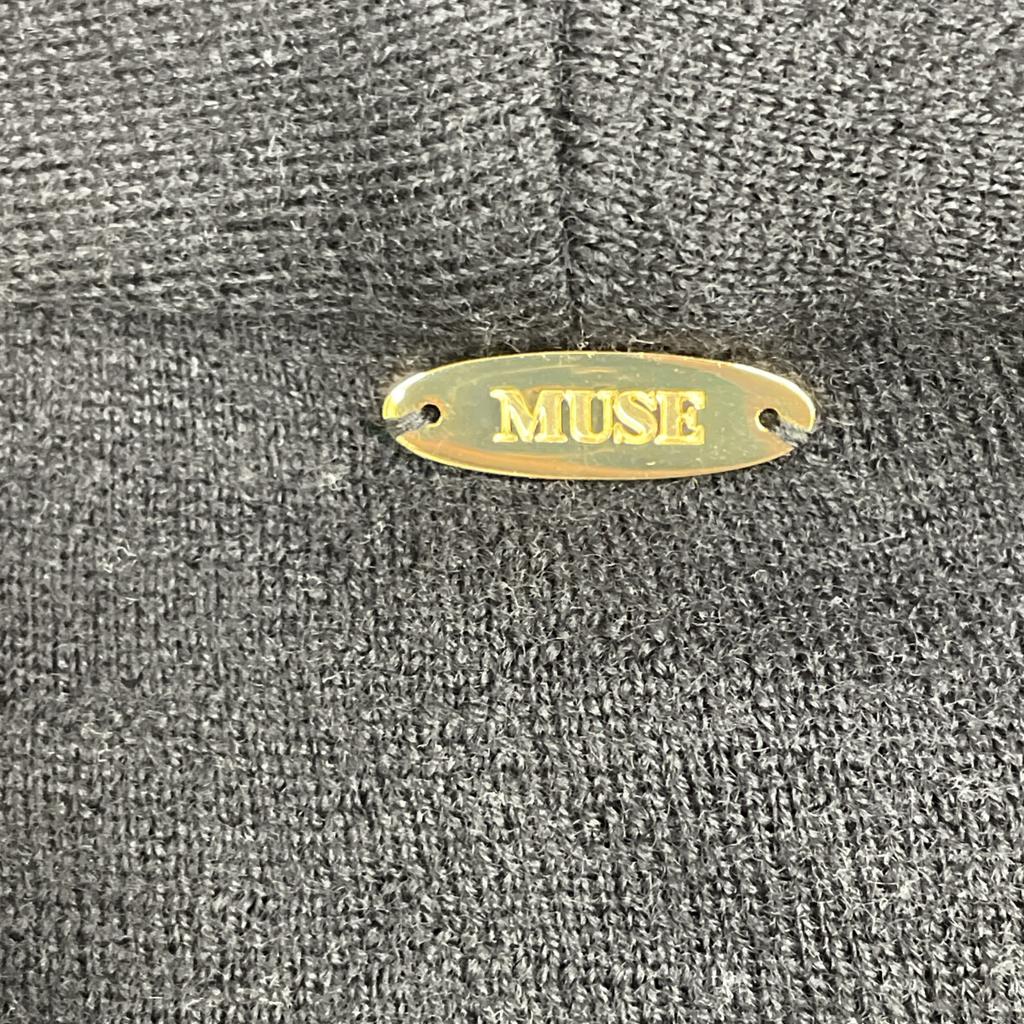 MUSE Black wool smooth knit gown coat coat F blackUsed