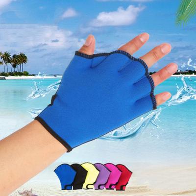 1 Pair Swimming Webbed Gloves Water Resistance Training Men Women Beginner Aquatic Fitness Diving Swim Hand Fins Paddles Swimmer Gear
