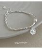 S925 Sterling Silver Korean Bamboo Pearl Heart Bracelet - Women's Niche Cold Style Trendy Jewelry