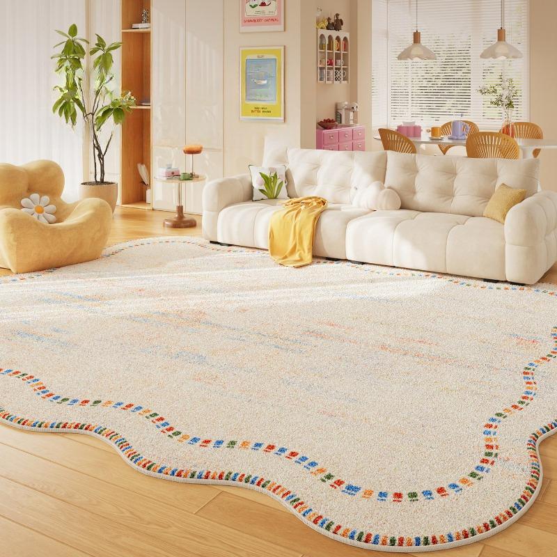 Dopamine Color Bedroom Decor Large Carpet Fluffy Soft Rug Irregular Shape Carpets for Living Room Thick Plush Bedside Floor Mat