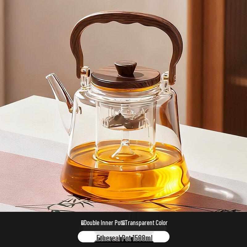 ZISIZ Glass Tea Kettle with Thickened Handle