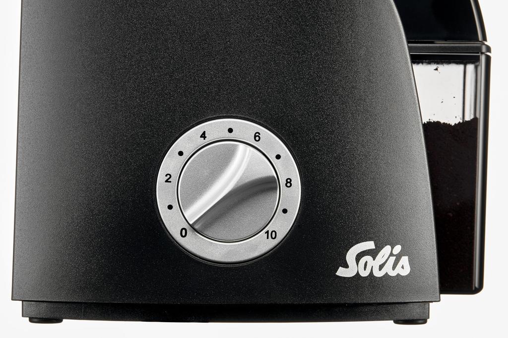 Solis Scala Zero Static Coffee SK1662 Grinder, Black,