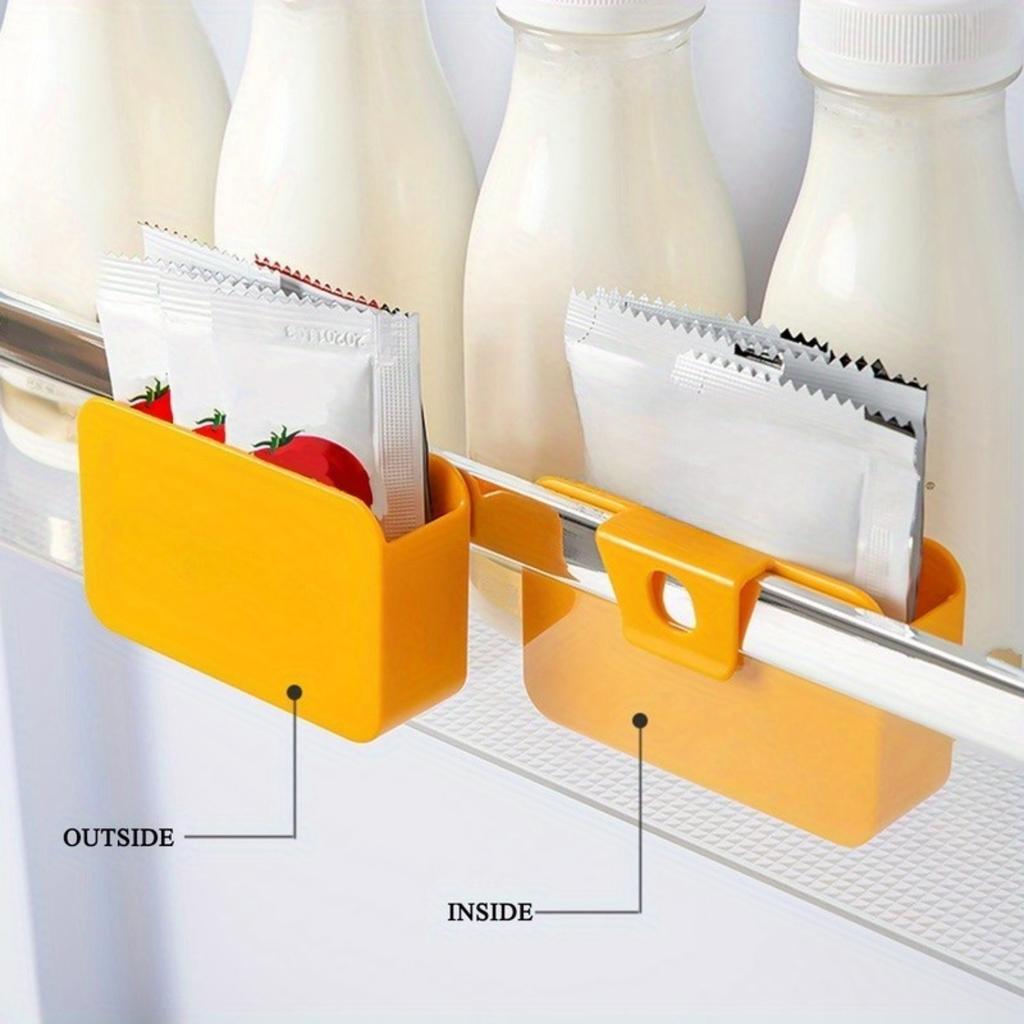 1pcs Adjustable Fridge Side Door Organizers Versatile Hanging Storage Boxes for Sauce Bags .