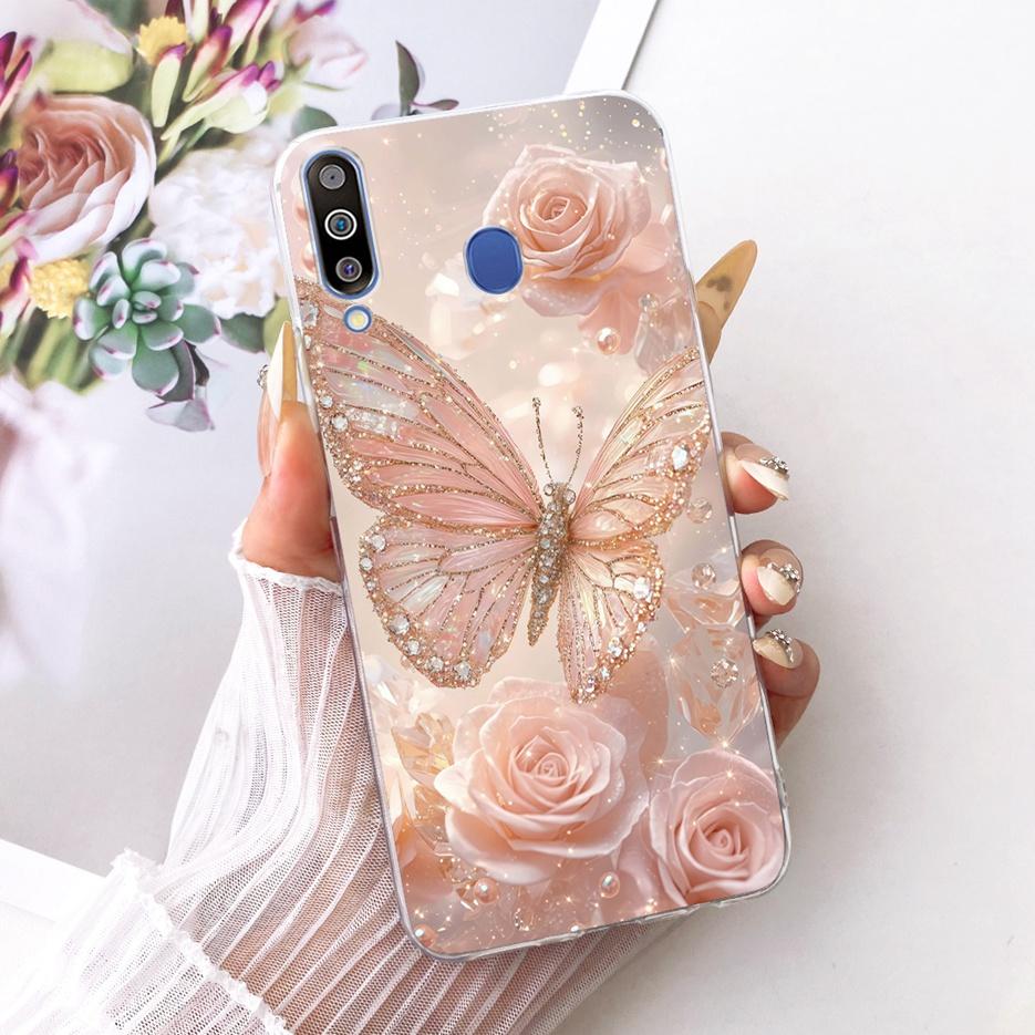 For Samsung Galaxy M10 M20 M30 Case Luxury Butterfly Tree Painted Cover Soft Slim Phone Case For Samsung M10 M20 M30 Fundas Bags