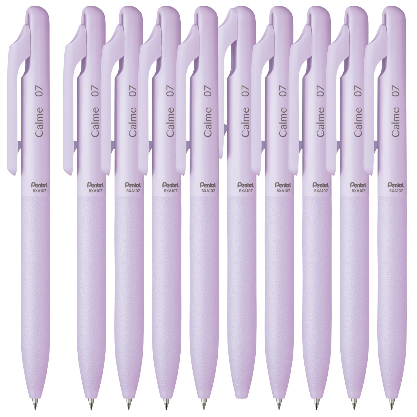 Pentel Calme Ballpoint 10 Oil-Based Pen, 0.7mm, Purple, Pens, BXA107V-A (10) фиолетовый