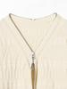 Ray Beams Women's Long Sleeve Knit Shirred Zip V-Neck Cardigan, Off White, Free Size