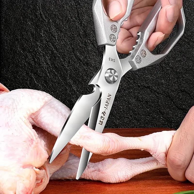 1pc Stainless Steel Kitchen Scissors Multi-functional Food Scissors Killing Fish Strong Chicken Bone Scissors Kitchen Gadgets