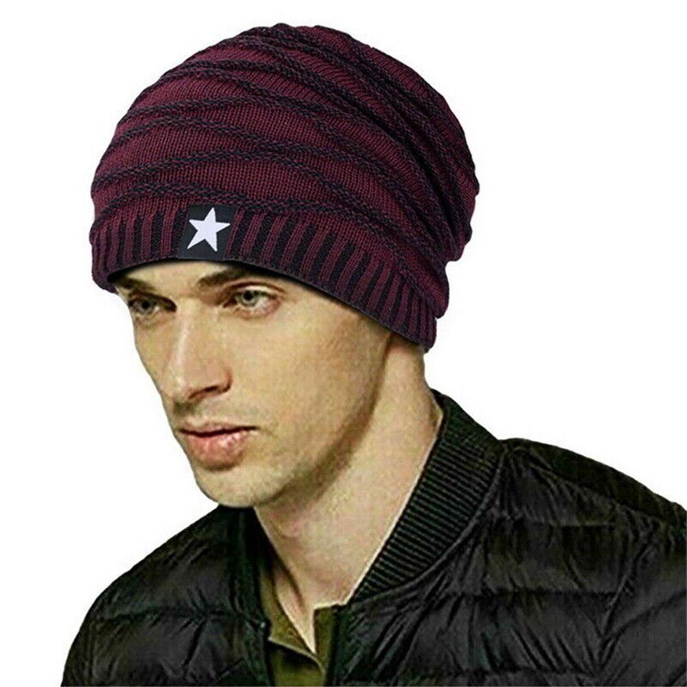 Men Women Warm Thermal Soft Ski Cap Beanie Hat Skullies Hat Knitted Cap