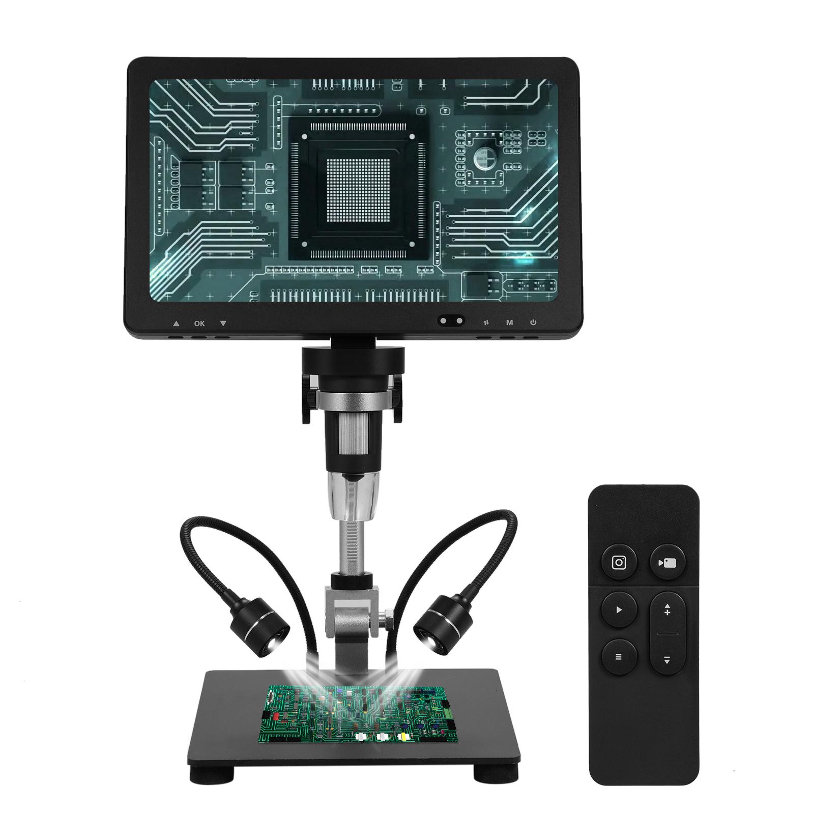 

Цифровой паяльный микроскоп DM12 1500X 10,1-дюймовый IPS-экран Фотовидеомикроскоп Монетный микроскоп чёрный