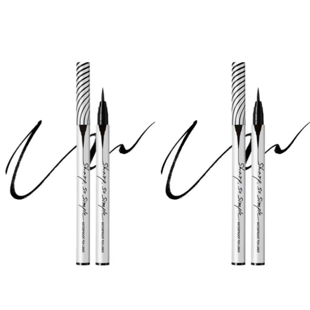 Clio Sharp Waterproof Brush Pen Liner No. 1 Black x2