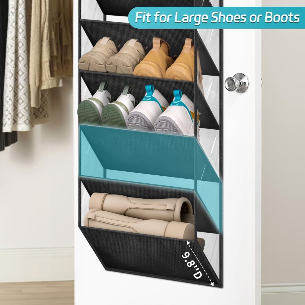 Organizzatore per Scarpe da Appendere alla Porta a 10 Livelli Tasche Profonde Trasparenti Tasche Grandi Porta Scarpe Capacità 20 Paia Storage Scarpe Ingresso
