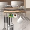 Küchen-Hänge-Organizer-Regal mit Haken unter dem Schrank Papierhandtuch Lappen Aufhänger Schneidebrett Topfdeckelhalter Lagerregal