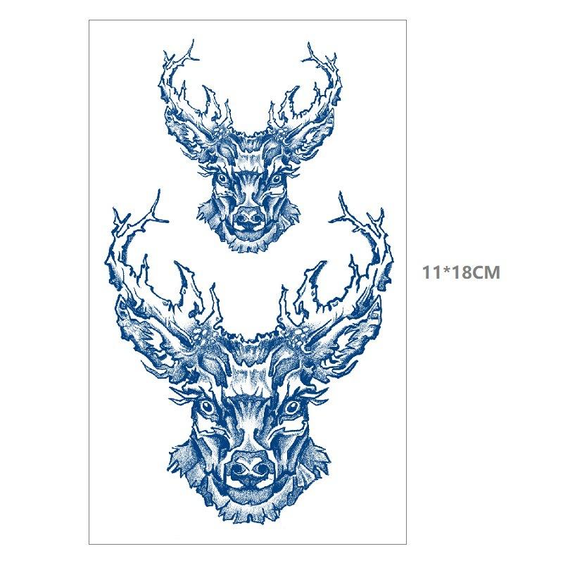 Emmy Herbal Gradual Change Water Transfer Simulation Can Not Wash Off Semi-Permanent Bow Deer Head Dream Catcher Tattoo Sticker