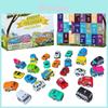 Festlicher Weihnachtskalender mit 24 entzückenden Mini-Autospielzeugfahrzeugen für Kinder