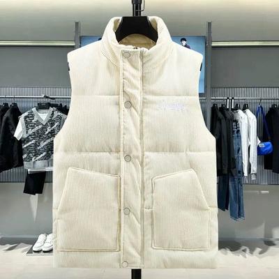 Vest til Kvinder Bomuld Vinter Fortykkede Vindtætte Ærmeløse Toppe Vest Oversize Dun Afslappet V-hals Vest